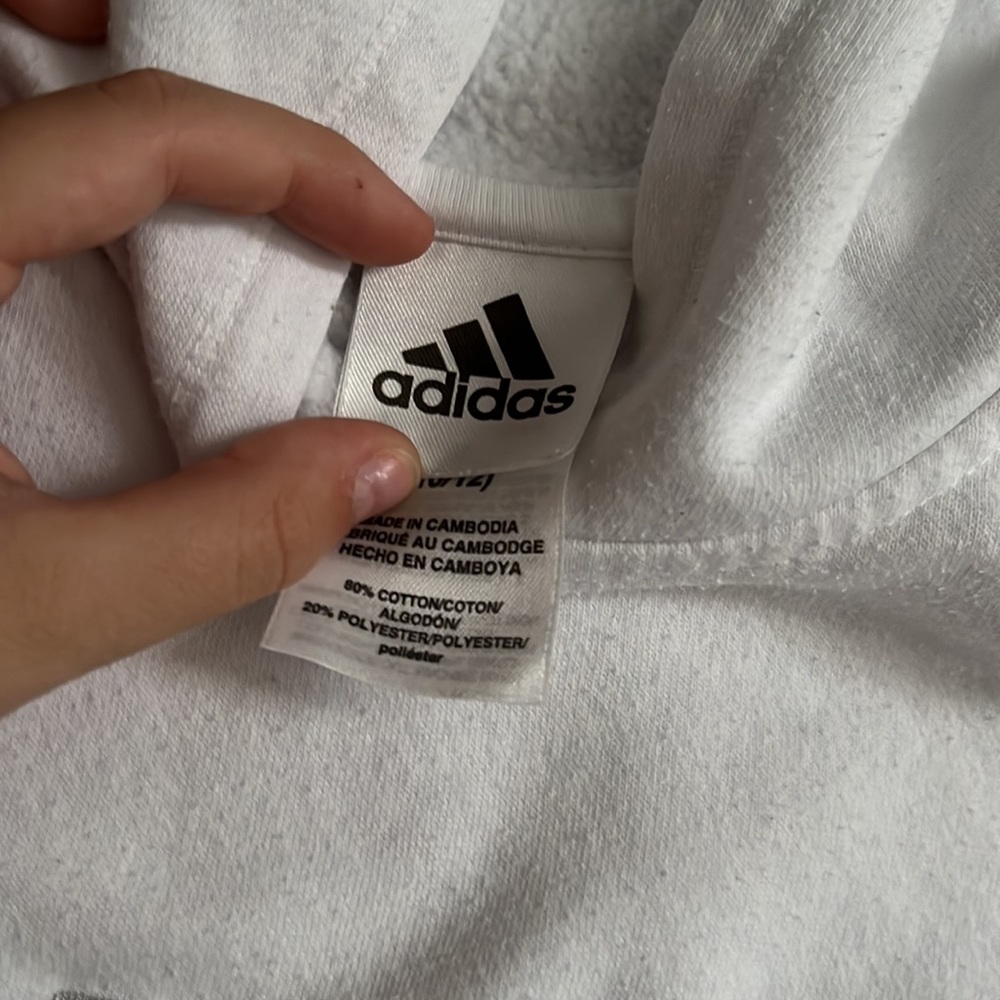 White adidas girls hoodie (size M) - Picture 2 of 3